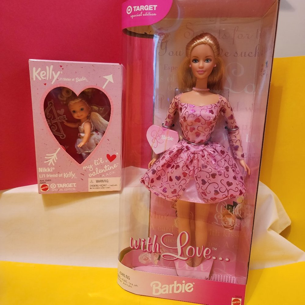Barbie set: Valentine Barbie & Kelly Target Specials, NRFB